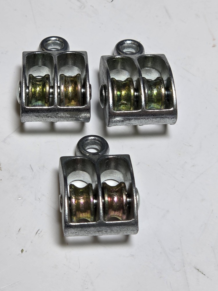 Mini Fixed Eye Double Pulleys 3/8" 3pk