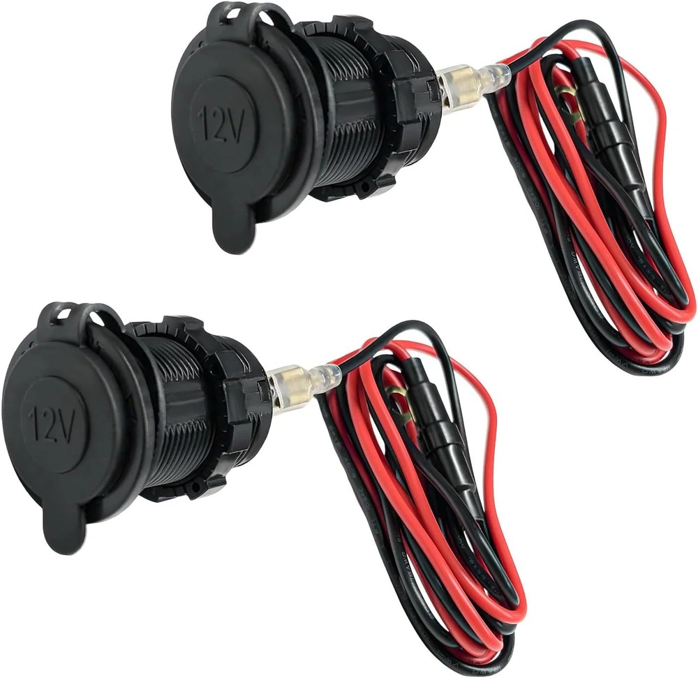 2PCS 12V Car Cigarette Lighter Socket, Waterproof Plug Cigarette Lighter Outlet