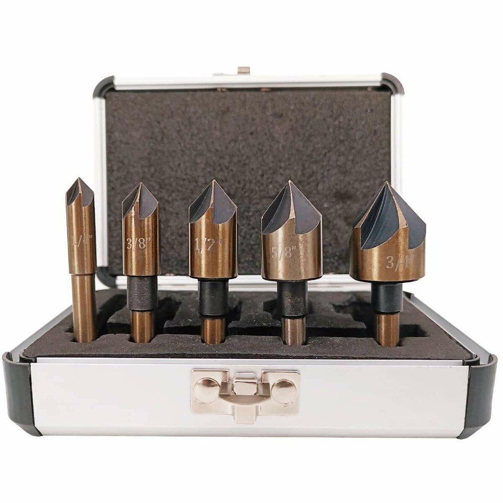 5pcs HSS Industrial Countersink Drill Bit Set Counter Sink Chamfer Angle US Ship