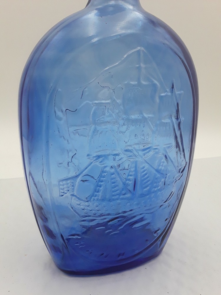 Vintage Cobalt BLUE Franklin Ship Eagle “TWD Bottle