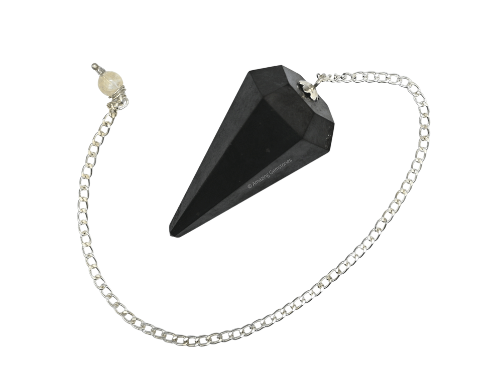Shungite Dowsing Crystal Pendulum