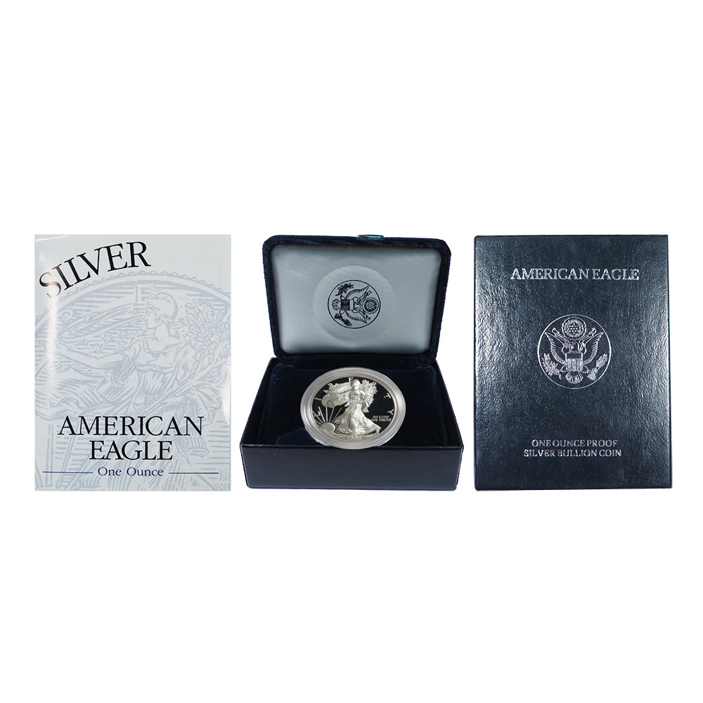 2000-P Proof $1 American Silver Eagle Box, OGP & COA