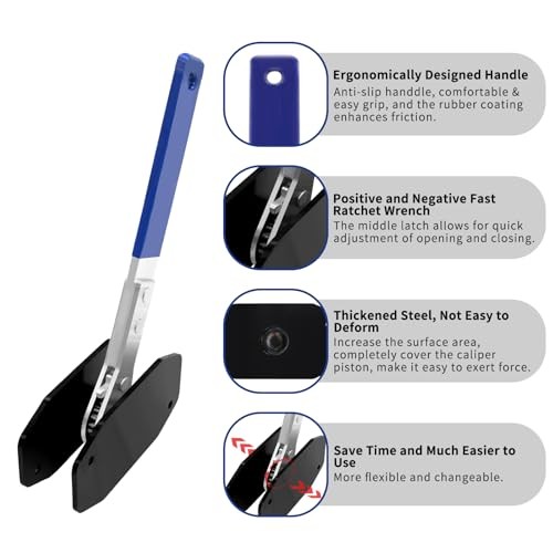 Brake Caliper Compression Tool, Universal Caliper Piston Compressor Tool, 360°