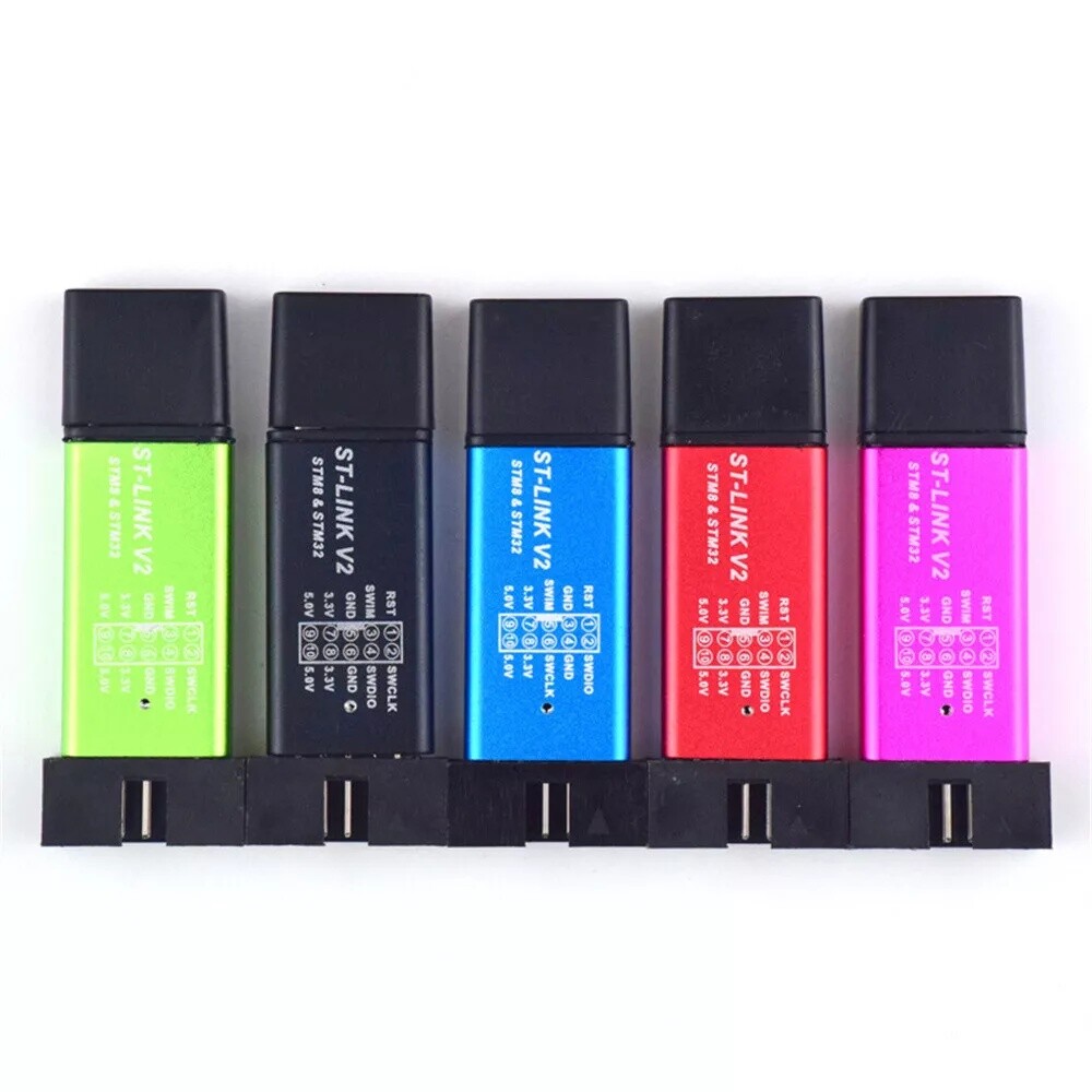 ST Link V2 Programmer STM8 STM32 Aluminum Shell SWIM Interface & LED Indicator