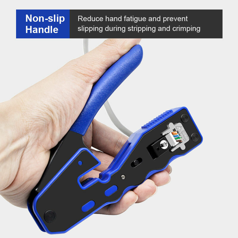 RJ45 Crimper Tool Pass Through Ethernet Crimper EZ Network Crimping Tool
