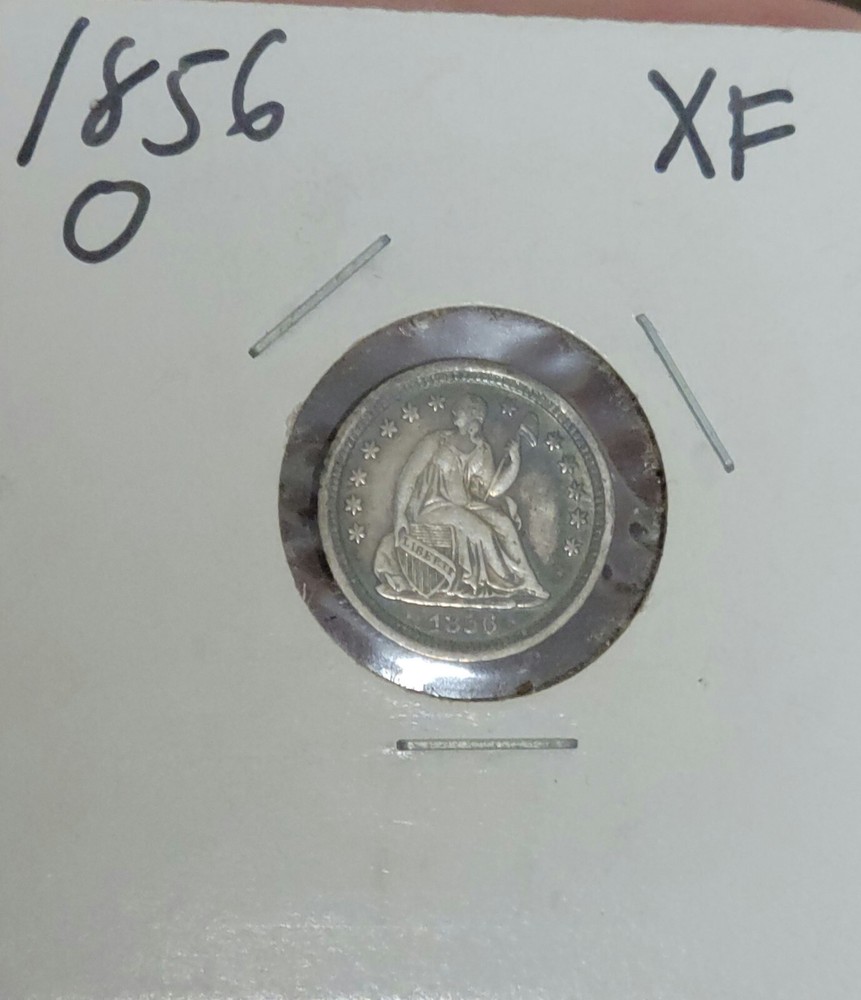 1856-o Seated Liberty Half Dime.  *toning*