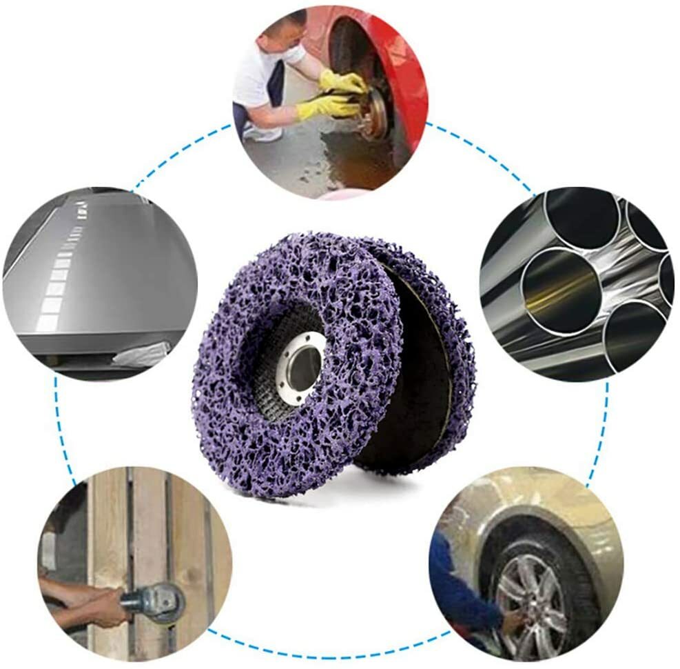 100mm 4" Poly Strip Disc Abrasive Wheel Paint Rust Removal For Angle Grinder Kit