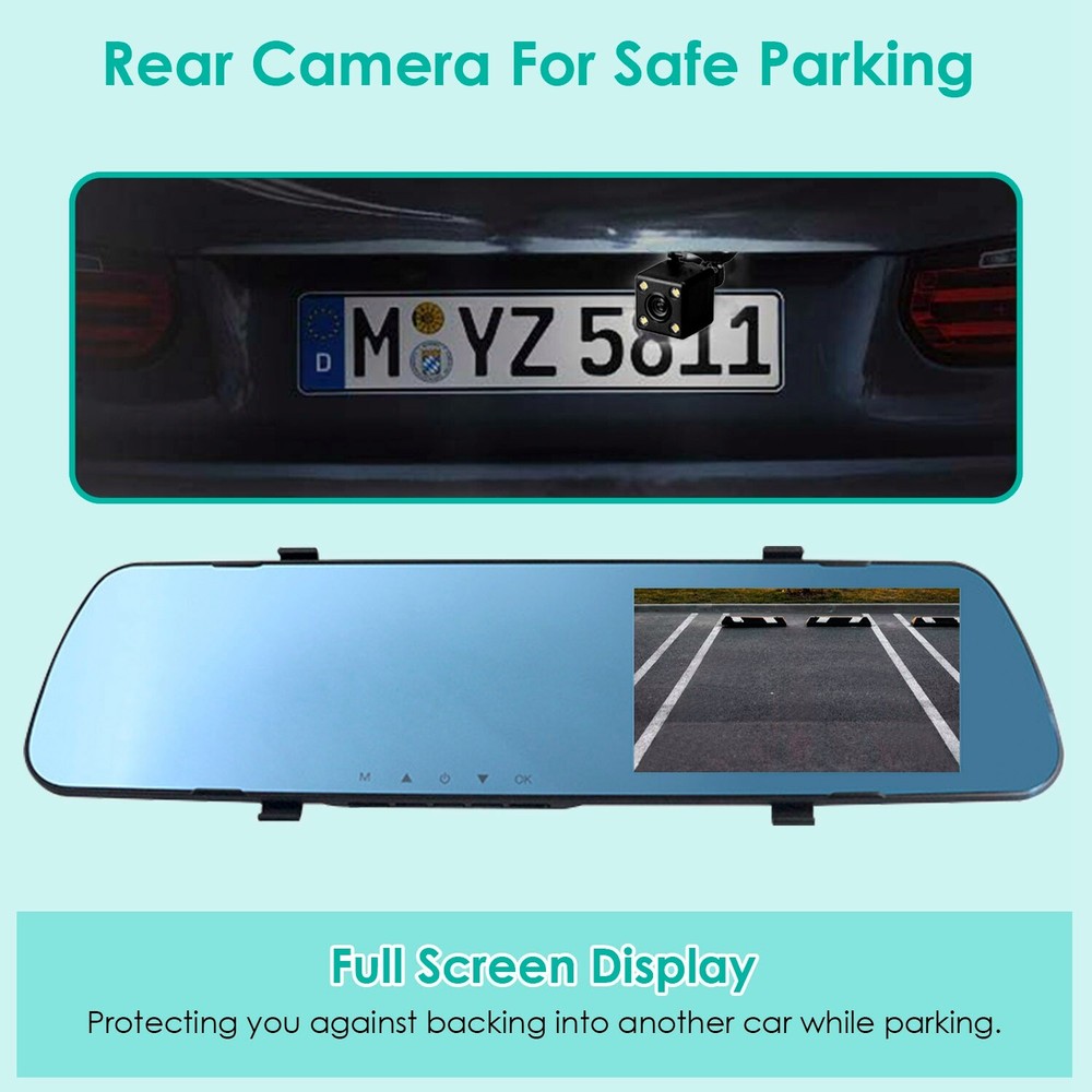4.3in Car DVR Camera Recorder 1080P Dash Cam Camcorder Camera G-sensor Recorder