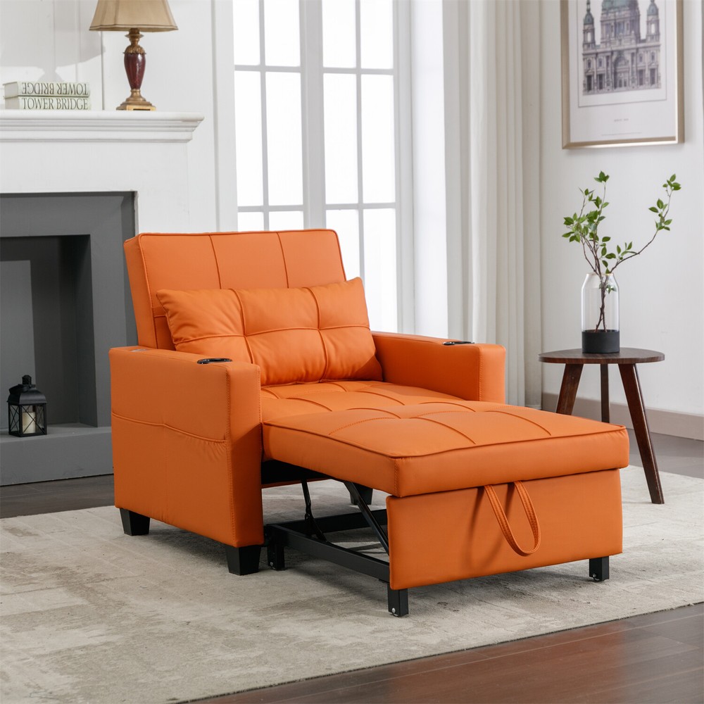 Convertible Sleeper Sofa Bed 3-in-1 Multi-Function Folding Sofa Bed w/ USB Ports