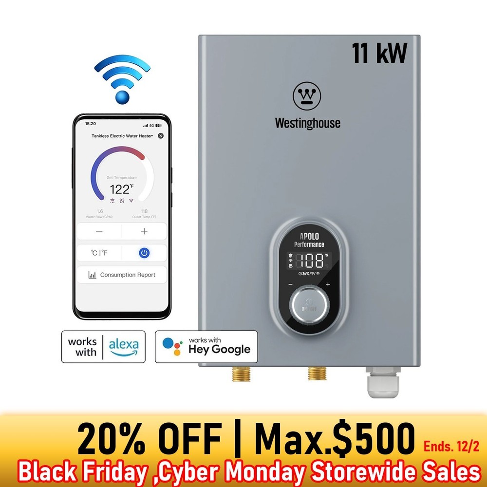 Westinghouse 11kW (APOLO) Electric Tankless Water Heater Smart WiFi WITH ALEXA