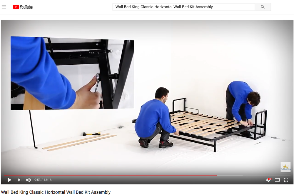 Horizontal Twin Wallbed ( Folding Guest bed, Pull Down Murphy bed, Hidden bed)