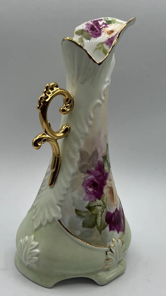 Hand painted Vintage LOOKING pitcher. Signed and dated on bottom