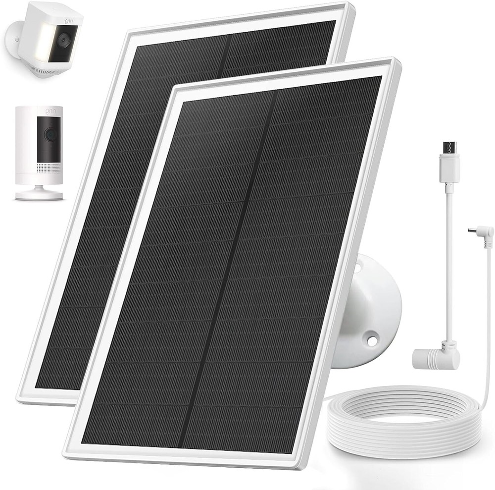 Waterproof Solar Panel for Ring Cameras - Fast Charging and Easy Setup
