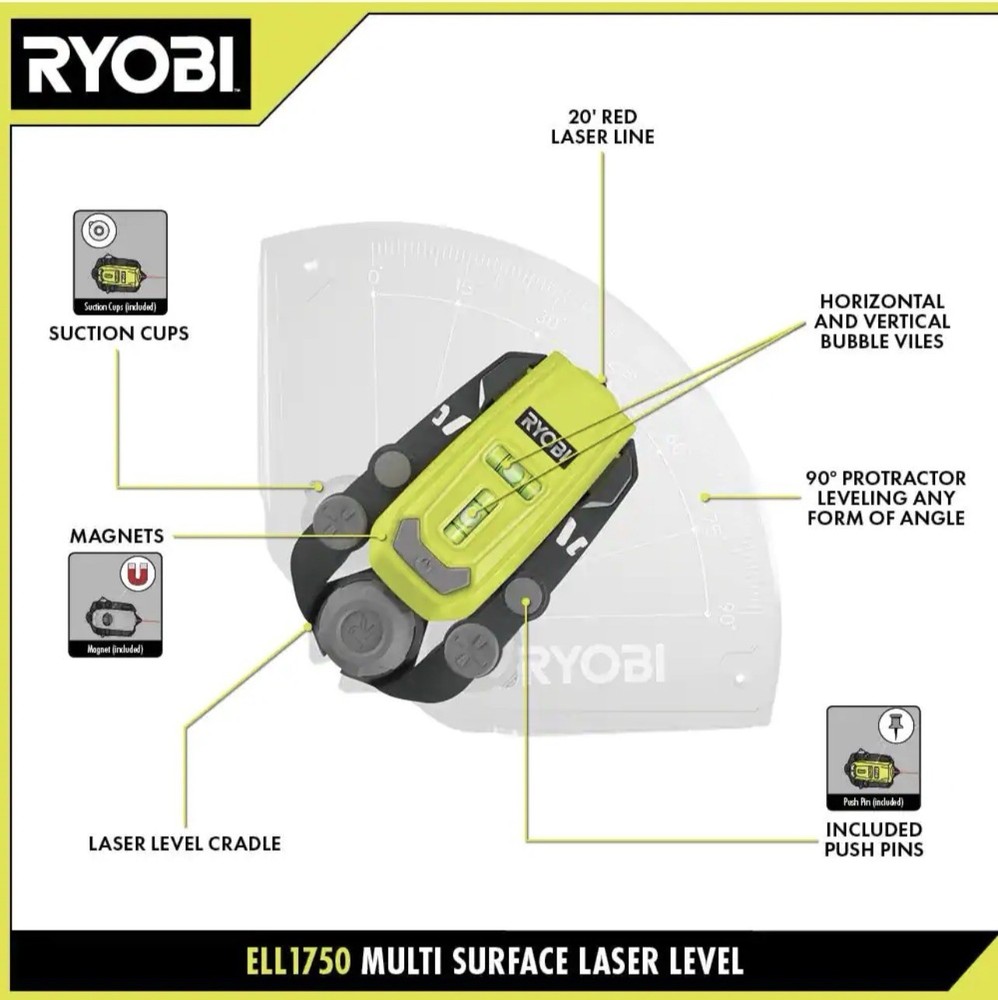 Ryobi Multi Surface Laser Level ELL1750