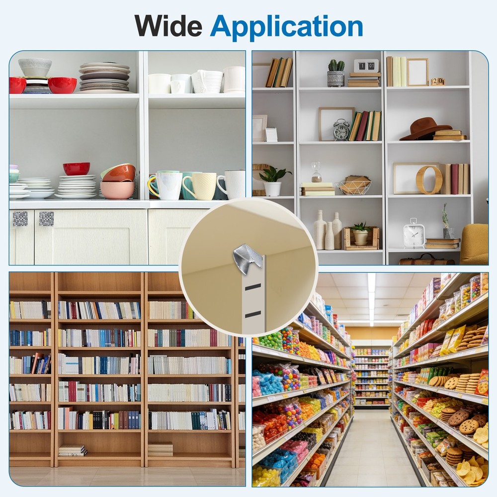 8pcs for shelf clip, adjustable hook 13mm triangular shape, silver