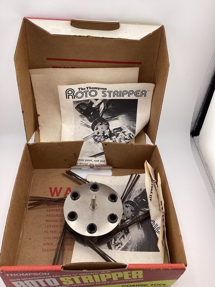 Thompson Roto Stripper Coarse & Fine Drill Attachment Tool Paint Rust Removal