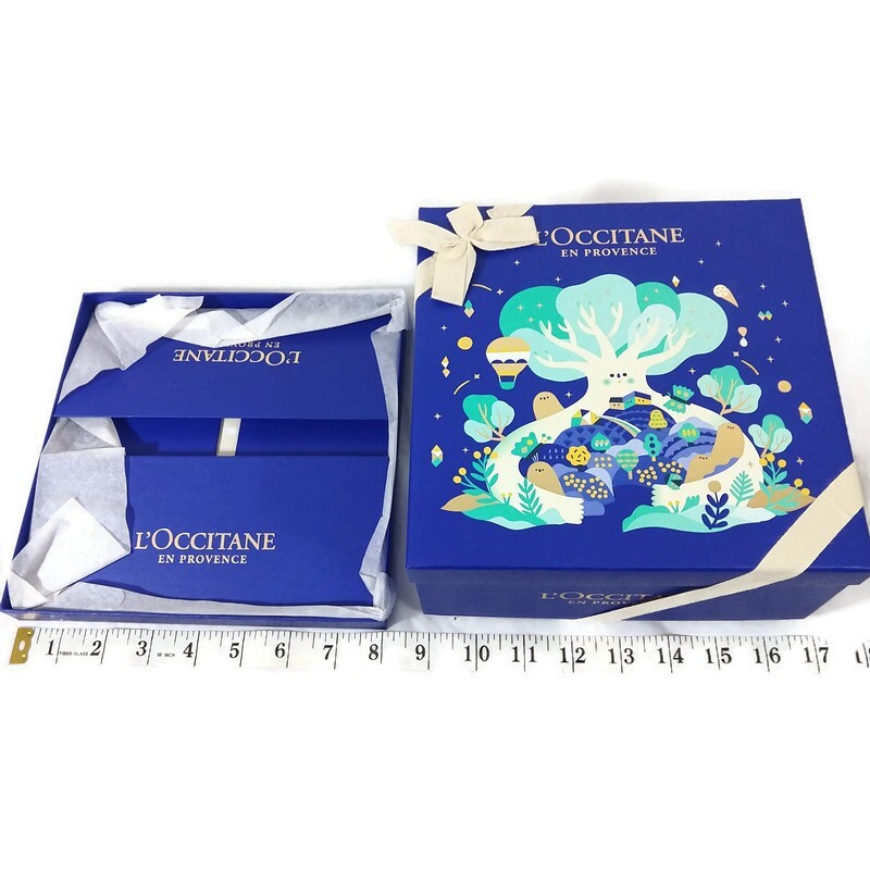 L'Occitane En Provence Holiday Blue Medium Empty Gift Box X 2 New
