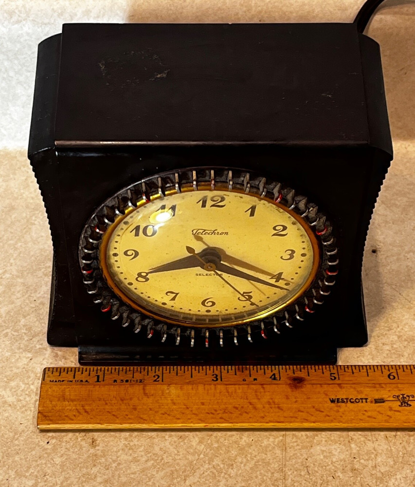 VINTAGE Telechron 8H55 Bakelite Shelf Clock-Timer-Working