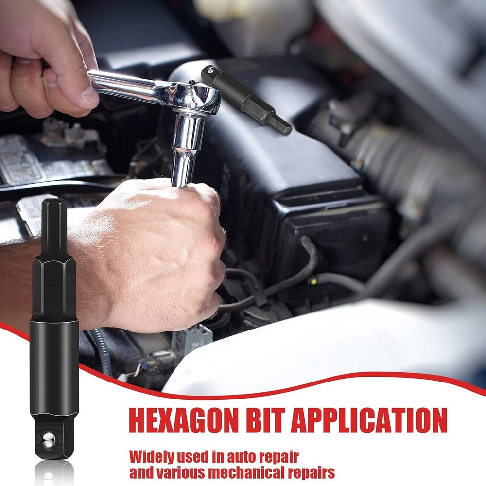 2 Pieces HVAC Service Wrench 3/16 to 5/16 Repair Hex Key Adapter HVAC Service To