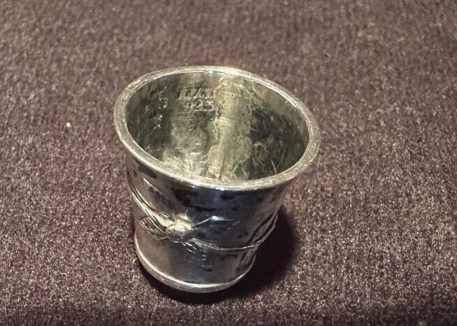 Vintage .925 Sterling Silver Floral Embossed Thimble