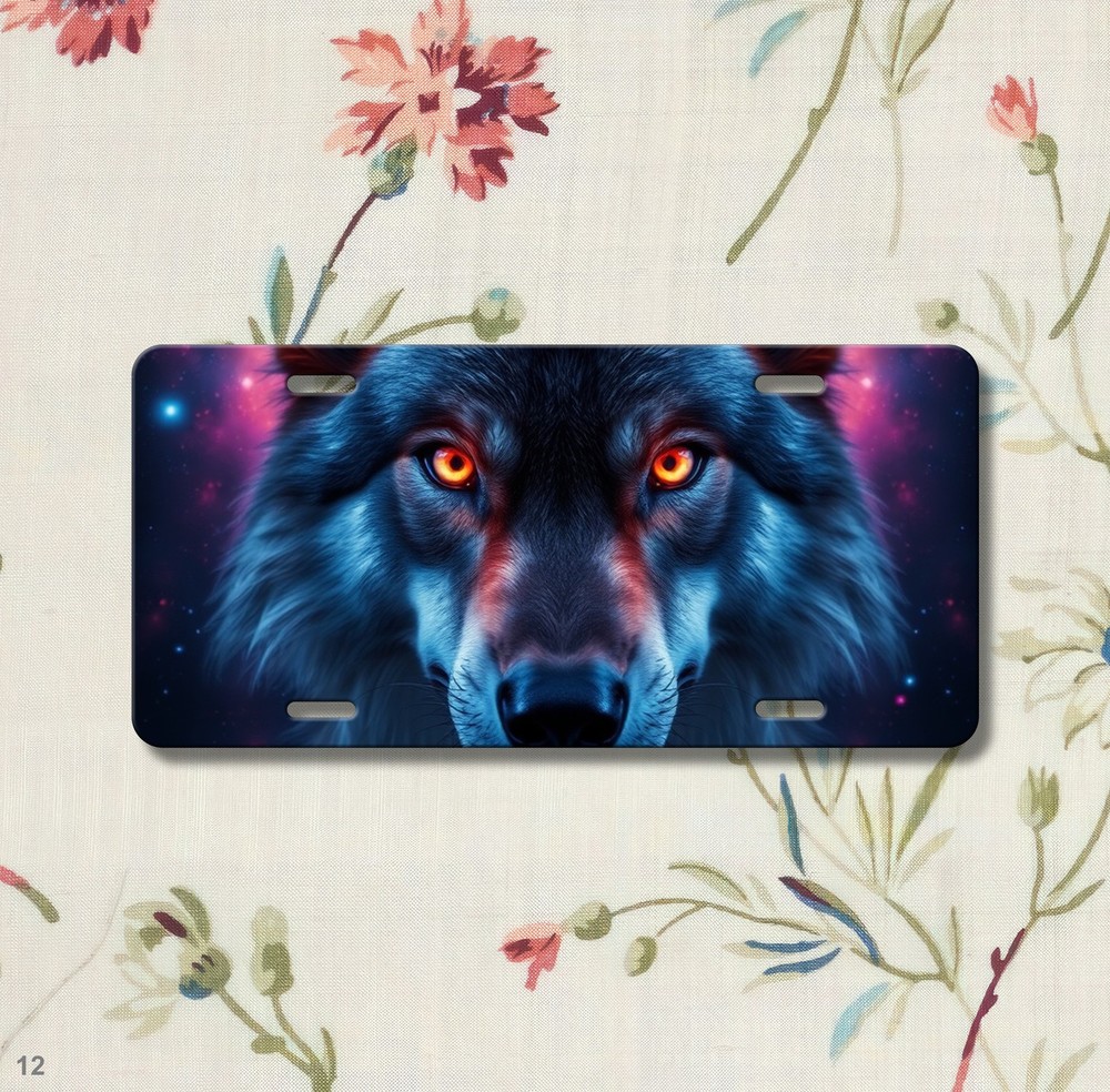 Powerful Wolf License Plate Personalized Front Bumper Plate Holiday Gift