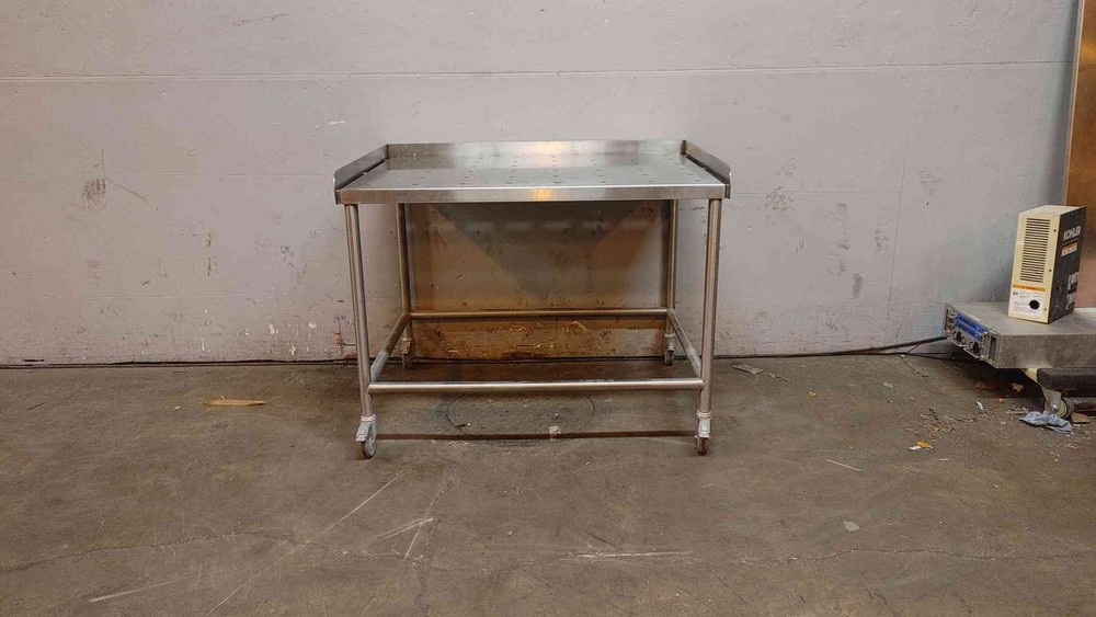 4' Stainless Steel Rolling Lab Table w/ Backsplash(104375)