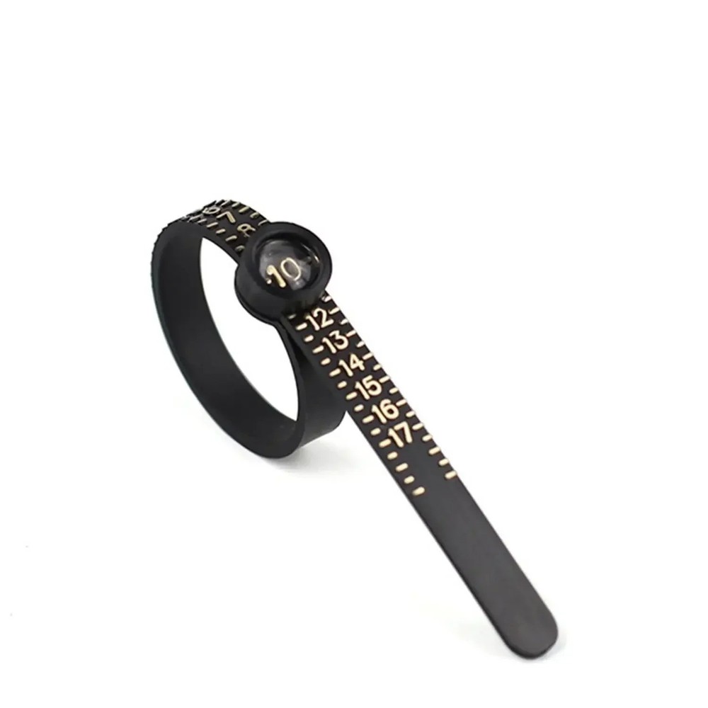 Adjustable Ring Sizer with Magnifier Reusable Finger Measuring Tool