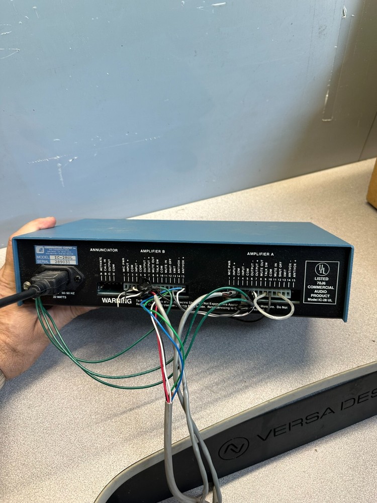 Communications Company Inc Programmable Dual Channel Intercom Amplifier IC-28 UL