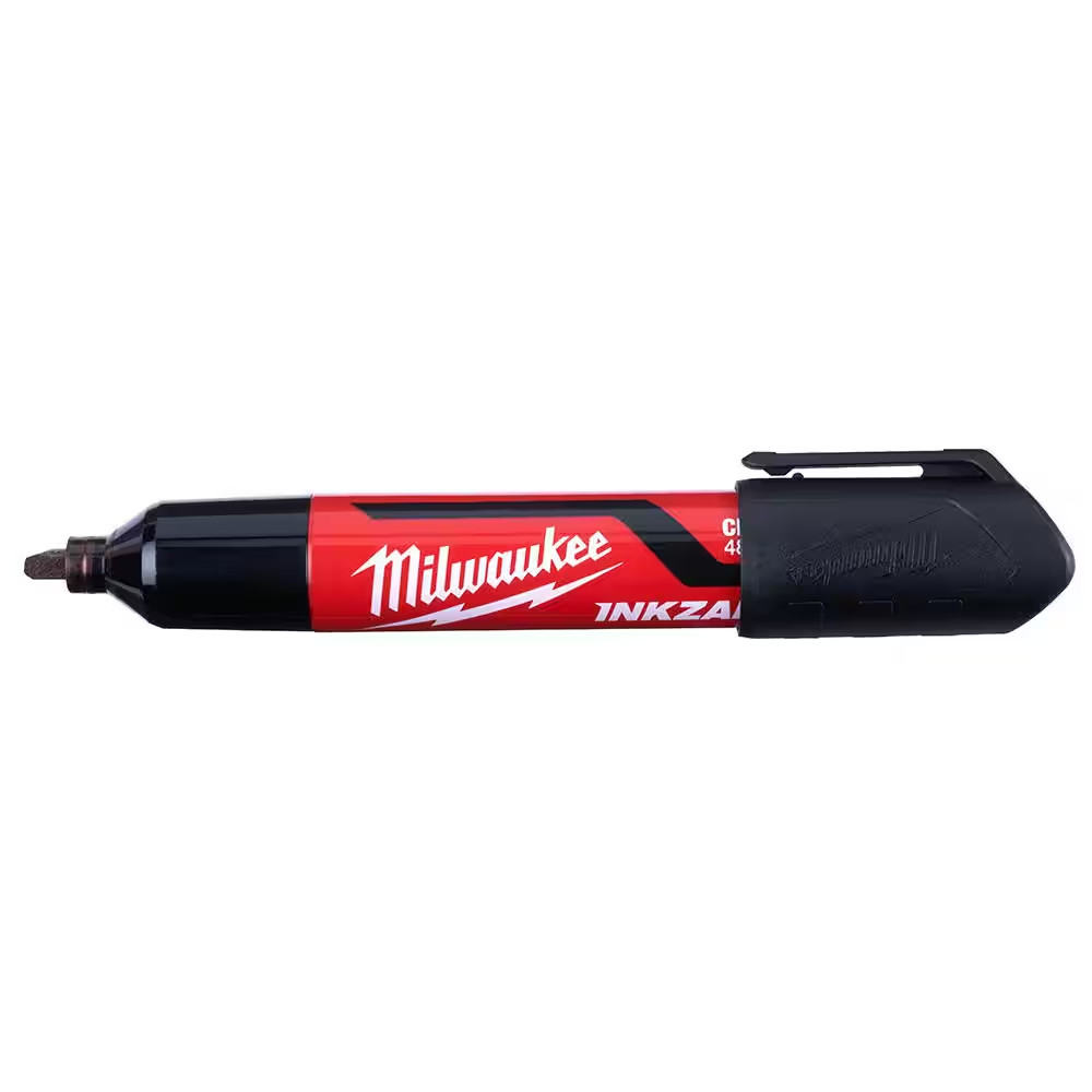 INKZALL Black Large Chisel Tip Jobsite Permanent Marker (3-Pack)