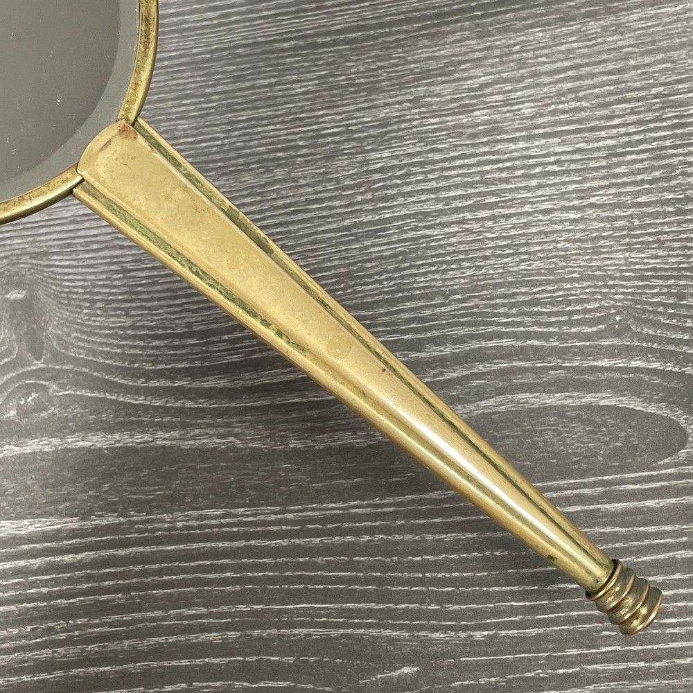 Vintage Limoges Brass Handheld Mirror | Vanity Mirror | 12"