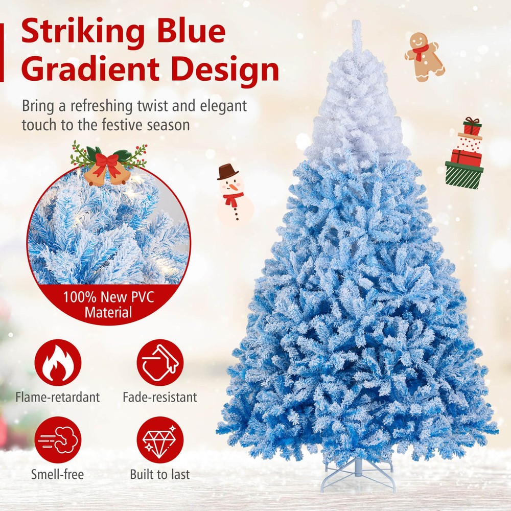 8FT Artificial Christmas Tree w/1774 Branch Tips 470White LED Lights, 8 Modes