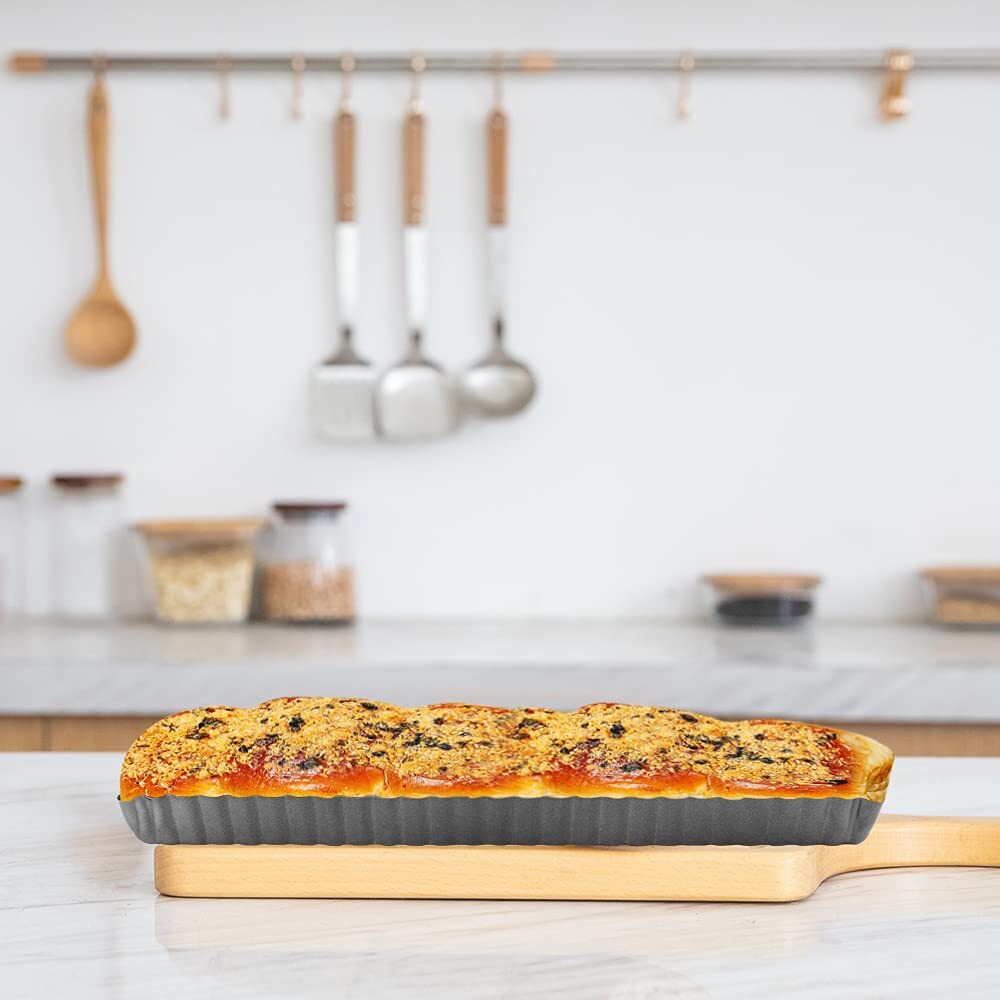 Cyimi Rectangular Tart Pan 14 Inch Nonstick Quiche Pie Pan with Removable Bot...