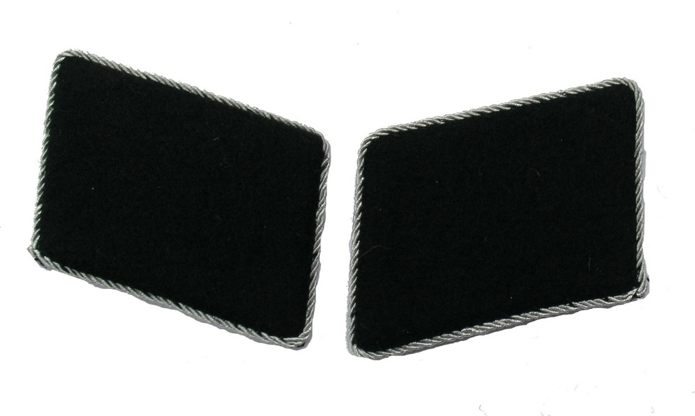 German WW2 Elite Unit Officer Collar Tabs Plain Black