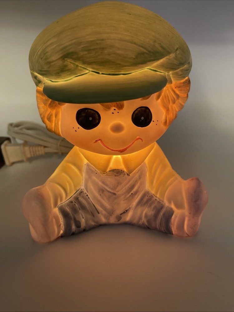 Vintage Interpur Boy Ceramic Night Light