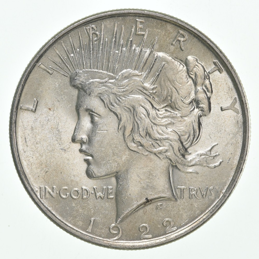 (1) BU 1922 (P) Peace Silver Dollar $1 Unc MS 90% Silver