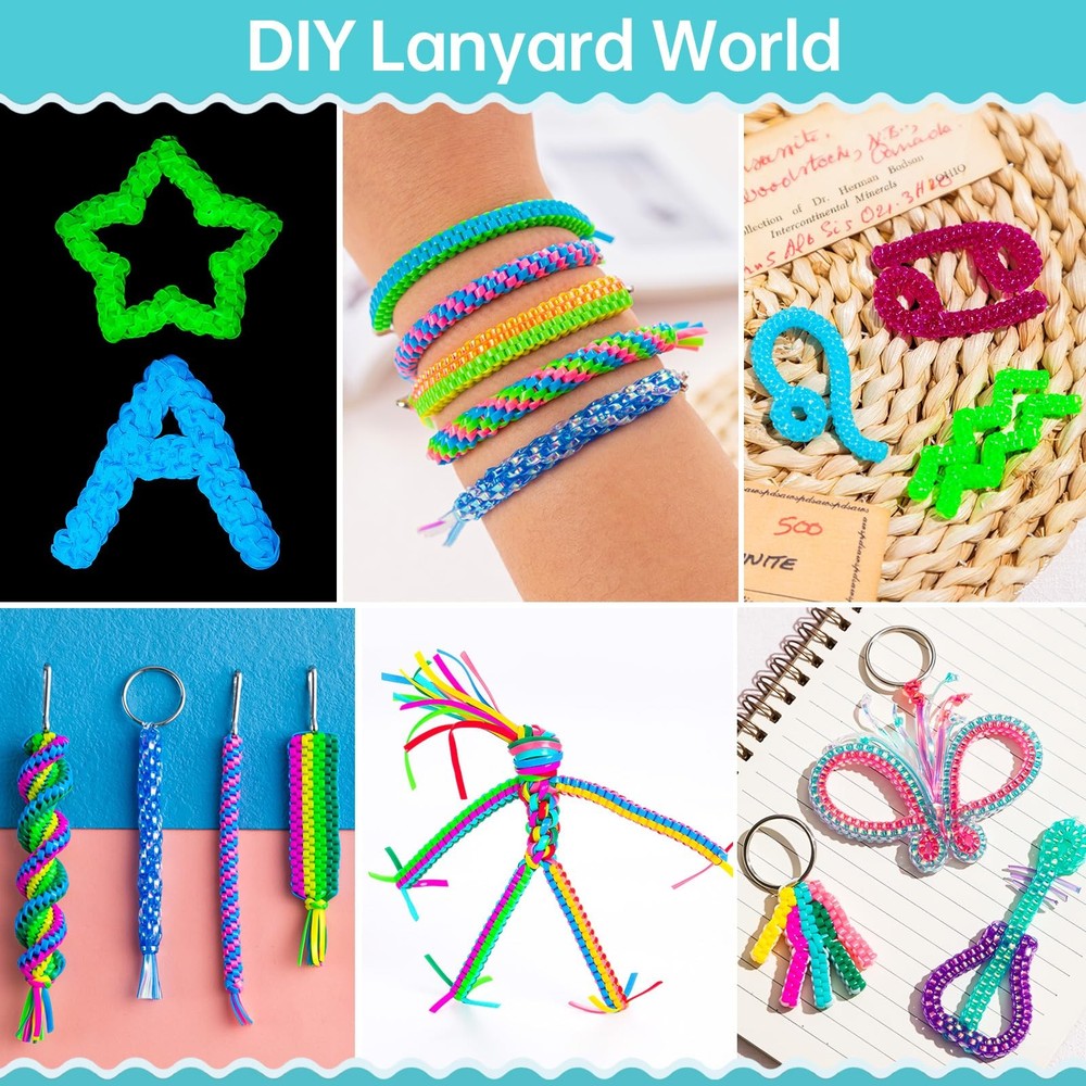 Lanyard String, 20 Rolls Gimp String, Plastic Strings Lacing Cord, Boondoggle...