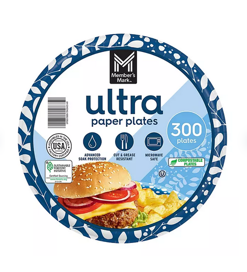 Member's Mark Ultra Dessert/Snack Paper Plates, ( Select Type & Size )