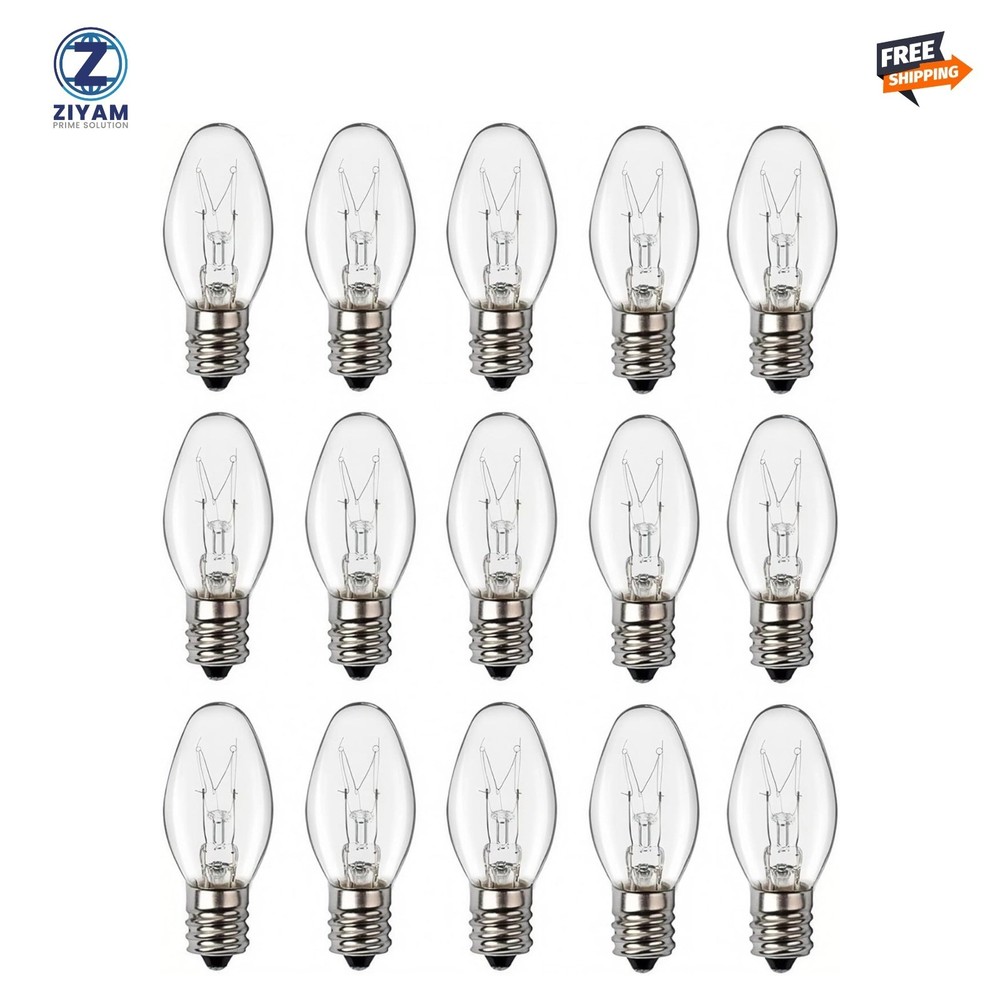 24 Pack C7 Night Light Bulbs, 15 Watt Bulbs 15 Watts, Clear...