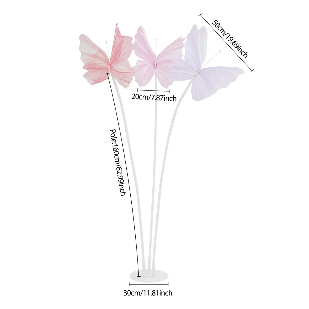 2Pcs Artificial Butterflie Decoration with Standing Base Realistic Wedding Decor