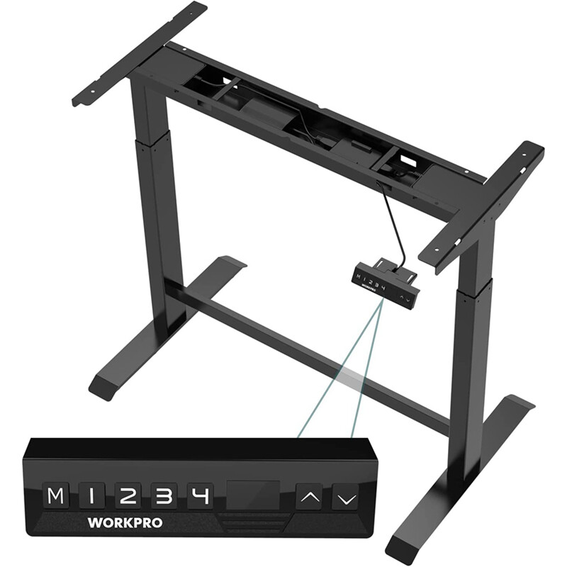 WORKPRO 48in Electric Standing Desk Adjustable Workbench Wooden Top 500 LBS Load