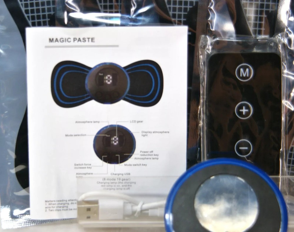 LazyTech EMS Electrical Muscle Stimulator 8 Modes 5 Pads Remote