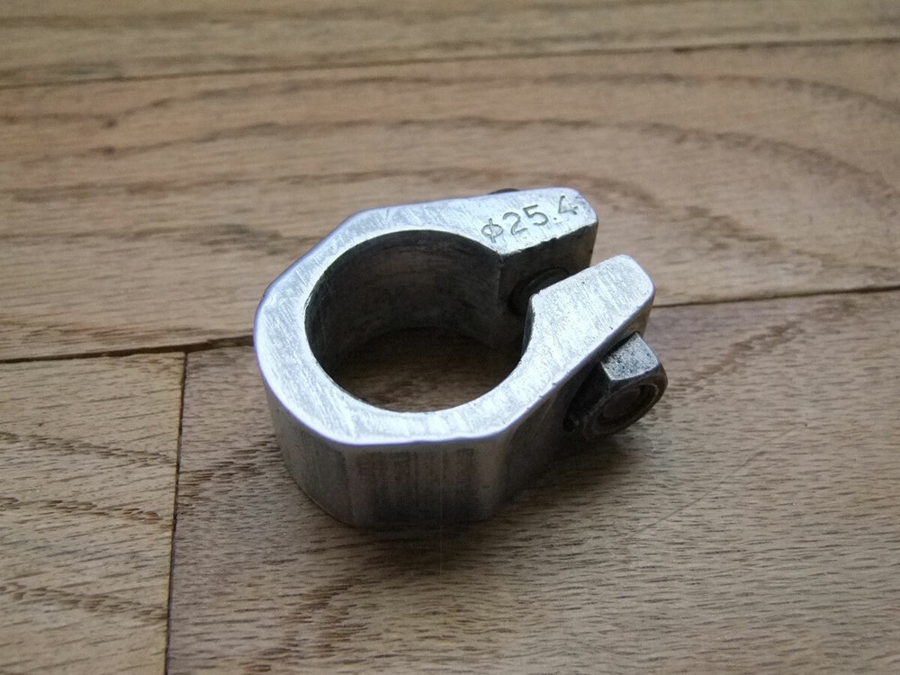 Silver Bicycle Seat Post Clamp Fits 25.4mm post