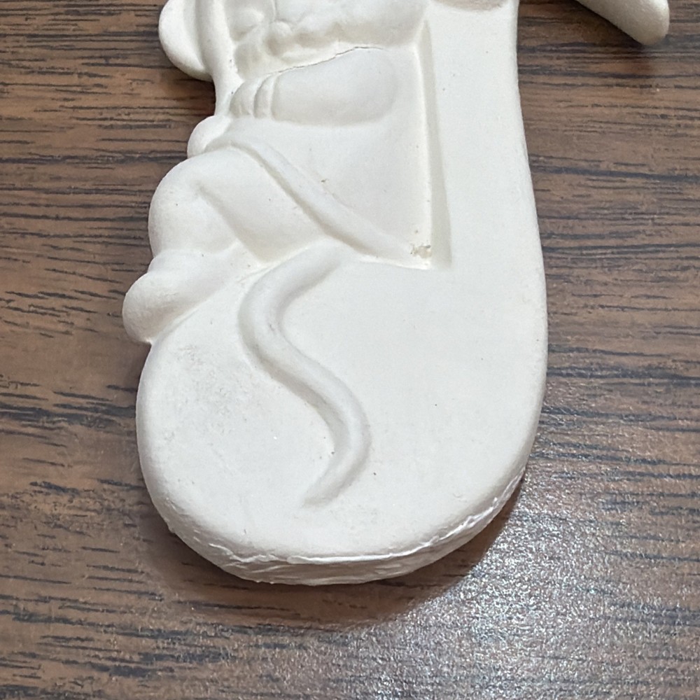 Sleeping Mouse Music Note Ornament Ceramic Bisque Unpainted ALBERTA'S MOLDS
