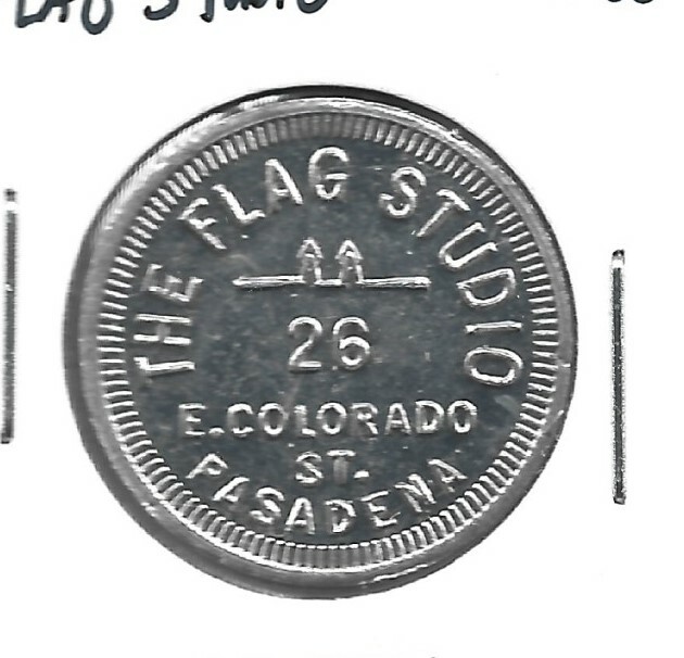 Pasadena California - The Flag Studio - 2 cent rebate token