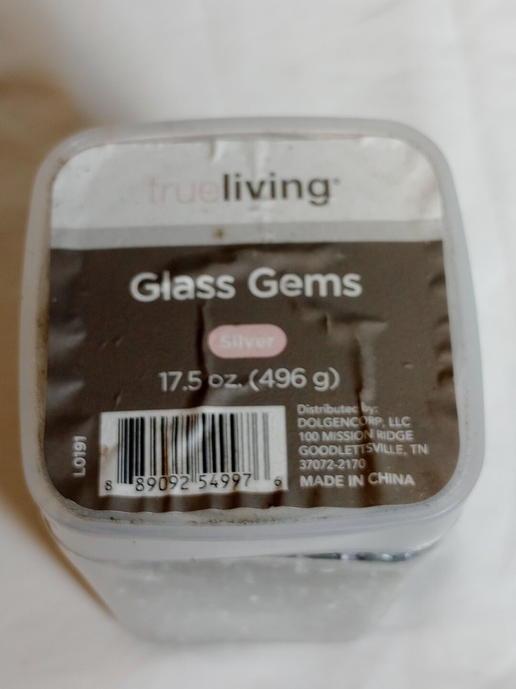 True Living Craft Glass Gem Chips Silver 17.5 Net Wt.