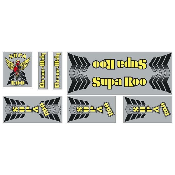 Suparoo Chrome YELLOW decal set - old school bmx