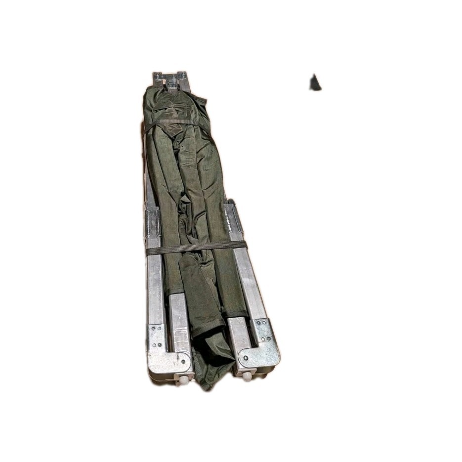 US Military Issue Compact Lightweight Foldable Aluminum Sleeping Cot Canvas