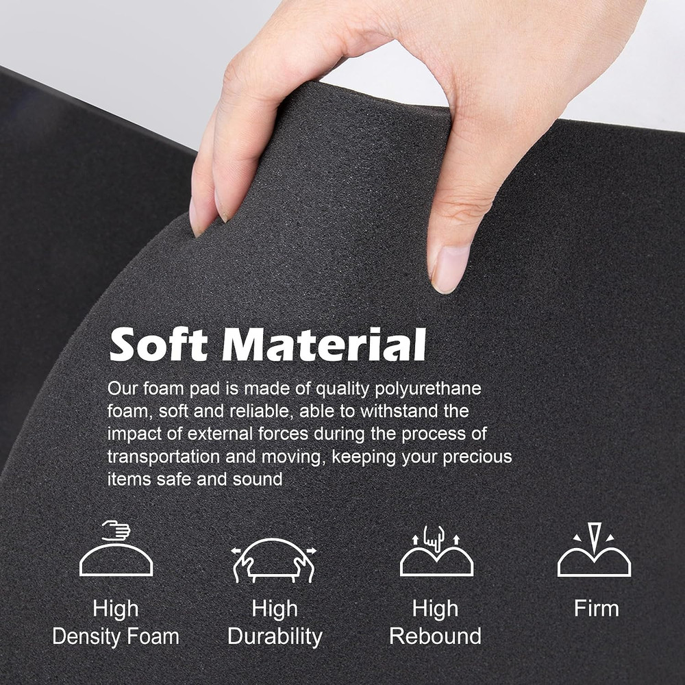 6 PCS Polyurethane Foam Sheet-16X12X1 Inch Cuttable Foam Inserts for Cases-Packi