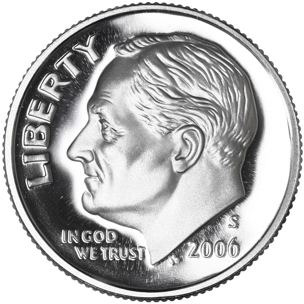 2006 S Roosevelt Dime Gem DCam Proof CN-Clad