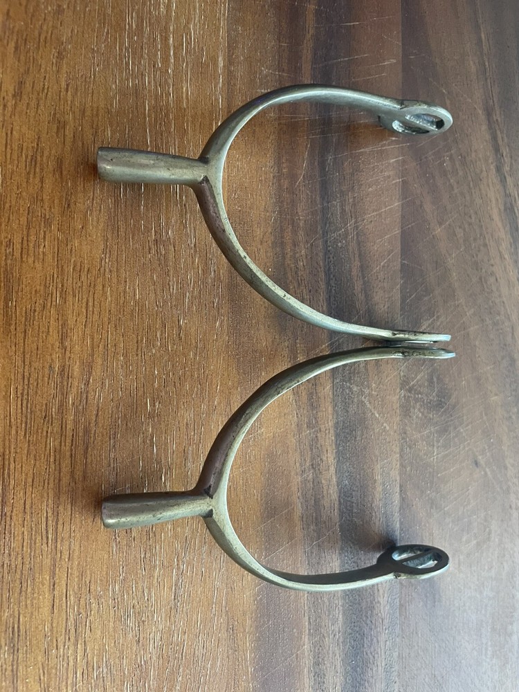 Authentic Vintage English Riding spurs Solid NICKEL never rust